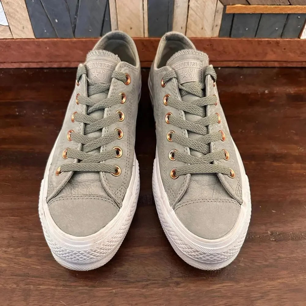 Converse Chuck Taylor All Star Lift Low 'Dark Stucco' Nubuck Leather Sneaker 7.5